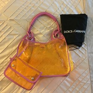 Dolce Gabbana PVC bag w/ pouchette.